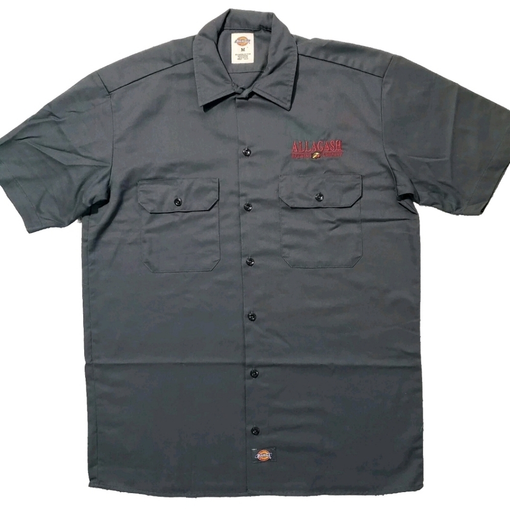 Allagash Brewing Company Shirt Mens Portland Maine Gray Short Sleeve Dickies